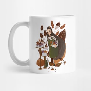 Cute Autumn Baker Girl Digital Art Mug